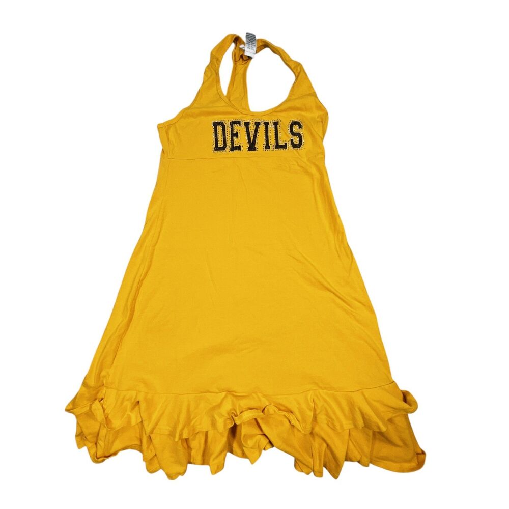 Chicka-D Yellow Devils Ruffle Hem Racerback Dress Women’s Large ASU Spirit
